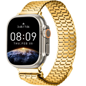 Ατσάλινο βραχιόλι για Apple Watch 1/2/3/4/5/6/7/8/SE/ULTRA 42/44/45/49 MM - χρυσή