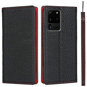 Δερμάτινη θήκη για Samsung Galaxy S20 Ultra, ERBORD Grain Leather, μαύρη