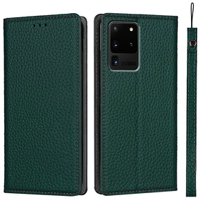 Δερμάτινη θήκη για Samsung Galaxy S20 Ultra, ERBORD Grain Leather, πράσινη