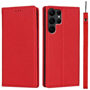 Δερμάτινη θήκη για Samsung Galaxy S22 Ultra, ERBORD Grain Leather, κόκκινη