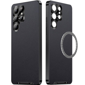 Δερμάτινη θήκη για Samsung Galaxy S24 Ultra, με προστασία κάμερας, για MagSafe, μαύρο