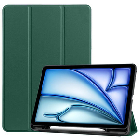 Θήκη για Apple iPad Air 11" 6 gen. 2024 (A2902, Smartcase με χώρο για γραφίδα, σκούρα πράσινη