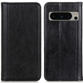 Θήκη για Google Pixel 8 Pro, Wallet Litchi Leather, μαύρη