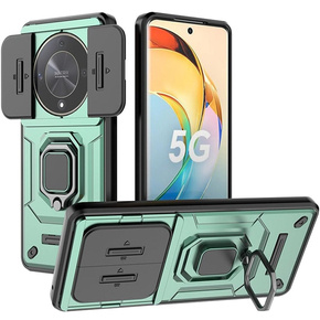 Θήκη για Honor Magic 6 Lite 5G, KickStand Camera Lens, πράσινη