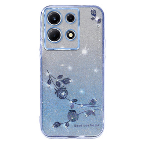 Θήκη για Infinix Note 30 5G, Glitter Flower, μπλε