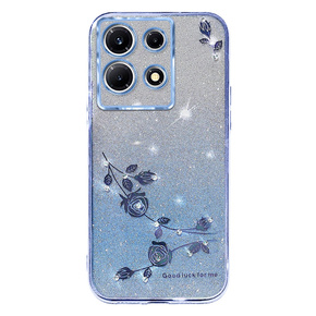 Θήκη για Infinix Note 30 Pro 4G, Glitter Flower, μπλε