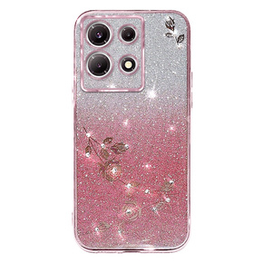 Θήκη για Infinix Note 30 Pro 4G, Glitter Flower, ροζ rose gold