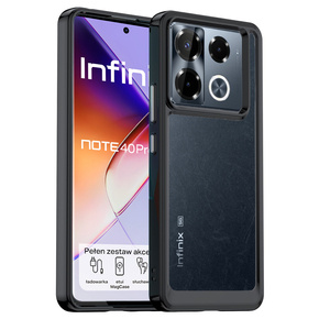 Θήκη για Infinix Note 40 Pro Plus, Fusion Hybrid, διαφανής / μαύρη