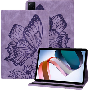 Θήκη για Lenovo Tab M9, Wallet Pen Slot, butterflies, καφέ