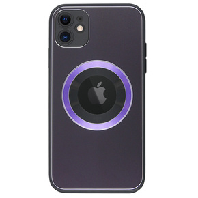 Θήκη για MagSafe για iPhone 11, Hole for Apple Logo, μωβ