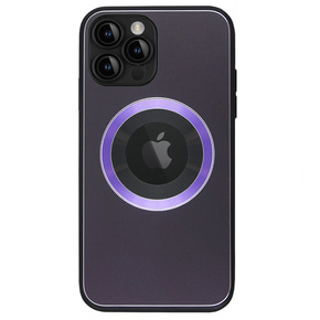 Θήκη για MagSafe για iPhone 12 Pro, Hole for Apple Logo, μωβ