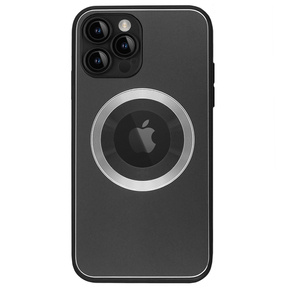 Θήκη για MagSafe για iPhone 12 Pro Max, Hole for Apple Logo, γκρι