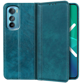 Θήκη για Motorola Edge 30 5G, Wallet Litchi Leather, πράσινη