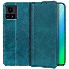 Θήκη για Motorola Edge 30 Ultra 5G, Wallet Litchi Leather, πράσινη