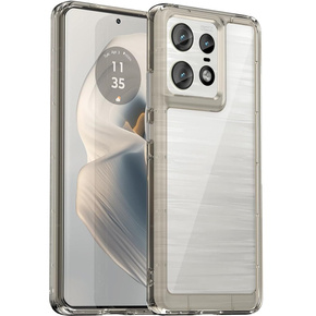 Θήκη για Motorola Edge 50 Pro, Fusion Hybrid, διαφανής / γκρι