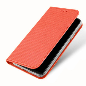 Θήκη για Motorola Moto E13, Smart Magnet, κόκκινη + γυαλί 9H