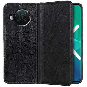 Θήκη για Nokia X10 / X20, Wallet Litchi Leather, μαύρη