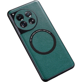 Θήκη για OnePlus 12 5G, Leather Hybrid MagSafe, πράσινη