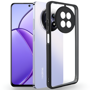 Θήκη για Realme 12, Fusion Hybrid, με προστασία κάμερας, διαφανής / μαύρη