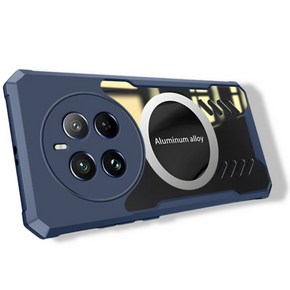 Θήκη για Realme 12 Pro 5G / 12 Pro+ 5G, με μαγνητική πλάκα, ναυτικό μπλε / διάφανο