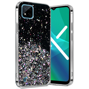 Θήκη για Realme C11 2021, Glittery, μαύρη