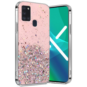 Θήκη για Samsung Galaxy A21S, Glittery, ροζ