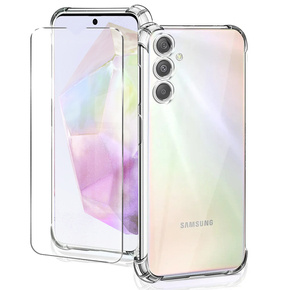 Θήκη για Samsung Galaxy A35 5G, Anti-Shock, διαφανής + γυαλί 9H