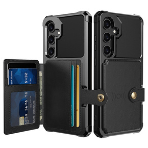 Θήκη για Samsung Galaxy A35 5G, Card Holder Kickstand, μαύρη