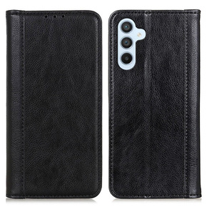 Θήκη για Samsung Galaxy A35 5G, Wallet Litchi Leather, μαύρη