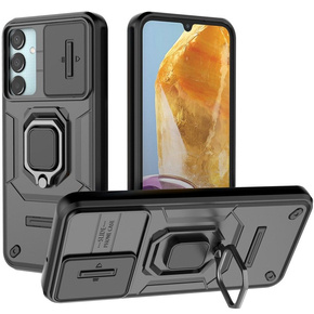 Θήκη για Samsung Galaxy M15 5G, KickStand Camera Lens, μαύρη