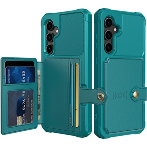 Θήκη για Samsung Galaxy S23 FE, Card Holder Kickstand, πράσινη