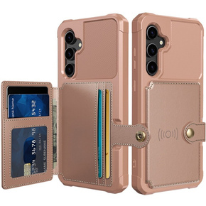 Θήκη για Samsung Galaxy S23 FE, Card Holder Kickstand, ροζ