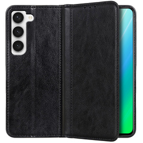 Θήκη για Samsung Galaxy S23 Plus, Wallet Litchi Leather, μαύρη