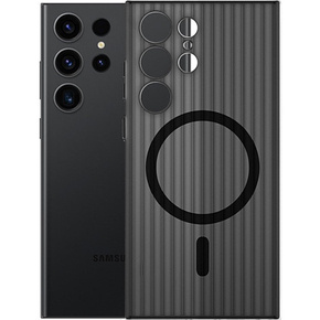 Θήκη για Samsung Galaxy S23 Ultra, μαγνητικό κάλυμμα Magsafe, διάφανο / μαύρο