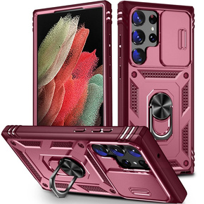 Θήκη για Samsung Galaxy S23 Ultra, CamShield Slide, ροζ / κόκκινο