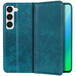 Θήκη για Samsung Galaxy S23, Wallet Litchi Leather, πράσινη