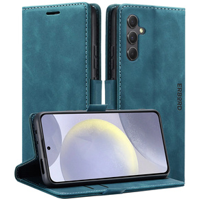 Θήκη για Samsung Galaxy S24+ Plus, ERBORD Vintage, πορτοφόλι με πτερύγιο, μπλε