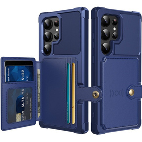 Θήκη για Samsung Galaxy S24 Ultra Card Holder Kickstand, Card Holder Kickstand, μπλε
