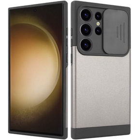 Θήκη για Samsung Galaxy S24 Ultra, ERBORD MagProtect Slide Camera, γκρι gunmetal