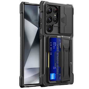 Θήκη για Samsung Galaxy S24 Ultra, ERBORD SlideGuard with Card Holder, μαύρο
