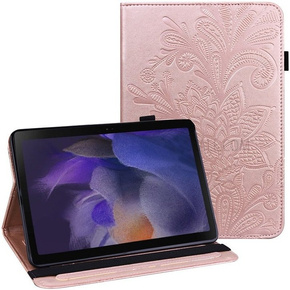Θήκη για Samsung Galaxy Tab A8 10.5 SM-X200 SM-X205, Flowers, ροζ rose gold