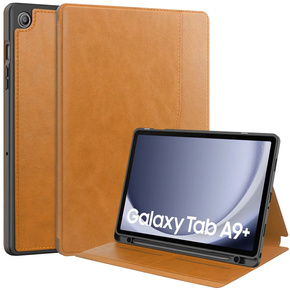 Θήκη για Samsung Galaxy Tab A9+, Business Card and Pen Slot, καφέ
