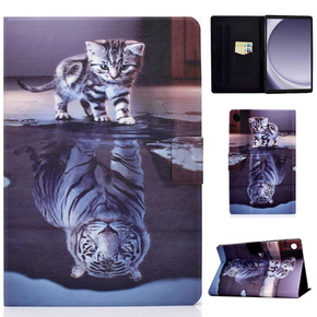 Θήκη για Samsung Galaxy Tab A9 X110 / X115, cat and tiger