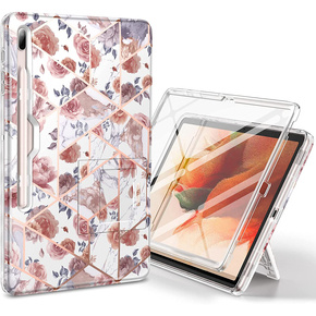 Θήκη για Samsung Galaxy Tab S7 FE, Suritch Full Body Marble, ροζ