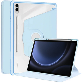 Θήκη για Samsung Galaxy Tab S9 FE+ Plus, με υποδοχή γραφίδας, περιστρεφόμενη κατά 360°, γαλάζια