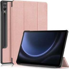 Θήκη για Samsung Galaxy Tab S9 FE+ Plus, Smartcase με χώρο για γραφίδα, ροζ rose gold