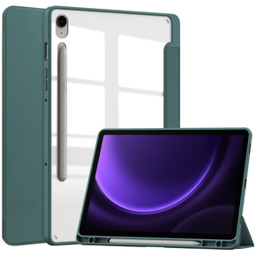 Θήκη για Samsung Galaxy Tab S9 FE, Smartcase Hybrid, με χώρο για γραφίδα, σκούρα πράσινη