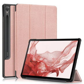 Θήκη για Samsung Galaxy Tab S9, Smartcase με χώρο για γραφίδα, ροζ rose gold