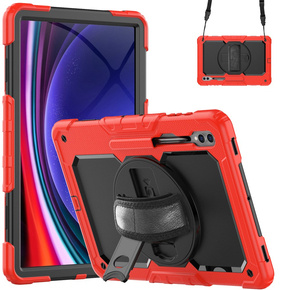 Θήκη για Samsung Galaxy Tab S9 Ultra, θωρακισμένη προστατευτική, κόκκινο / μαύρο