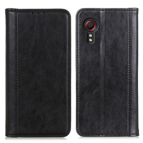 Θήκη για Samsung Galaxy Xcover 7, Wallet Litchi Leather, μαύρη